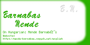 barnabas mende business card